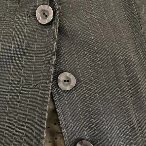 ATELIER Sz 12 Business Career Pinstripe Pantsuit Polka Dot Contrast Lining Suit - Picture 7 of 10